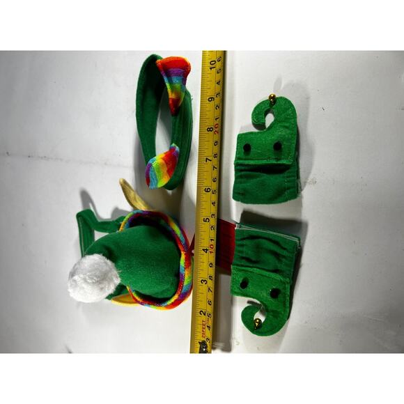NEW Cat Christmas Elf Costume Kitten Size Small 4 pieces Outfit Pet Holiday - Picture 10 of 10